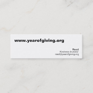 www.yearofgiving.orgのリード、reed@yearofgiving.o..。 スキニー名刺