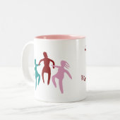 WWWW3ピンクのマグ-引用文の背部無し ツートーンマグカップ (正面左)