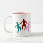 WWWW3ピンクのマグ-引用文の背部無し ツートーンマグカップ (左)