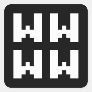 WWWW LOLインターネッ日本のトスラング四角ステッカー スクエアシール