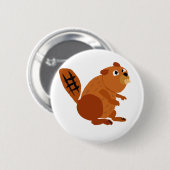 WX-おもしろいなビーバーの原住民の芸術 缶バッジ (正面&裏面)