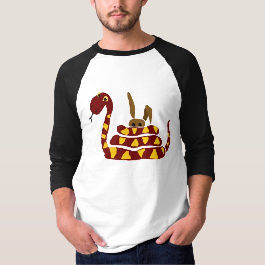 WX-ウサギの漫画を絞っているおもしろいなヘビ Tシャツ (正面)
