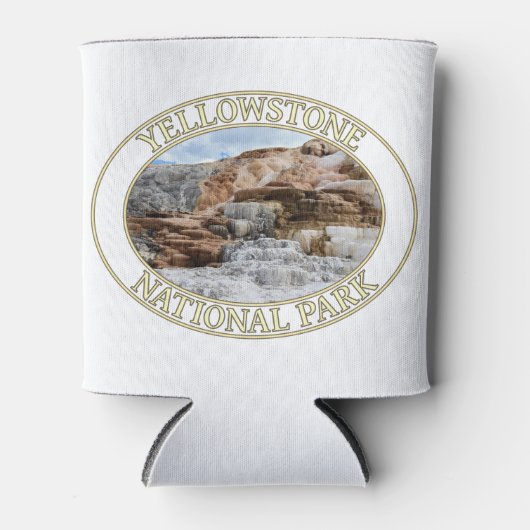 WYのイエローストーン国立公園でマンモス春 缶クーラー (正面)