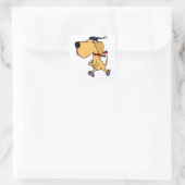 WY-おもしろいラブラドールドッグアイススケートで滑る スクエアシール (バッグ)