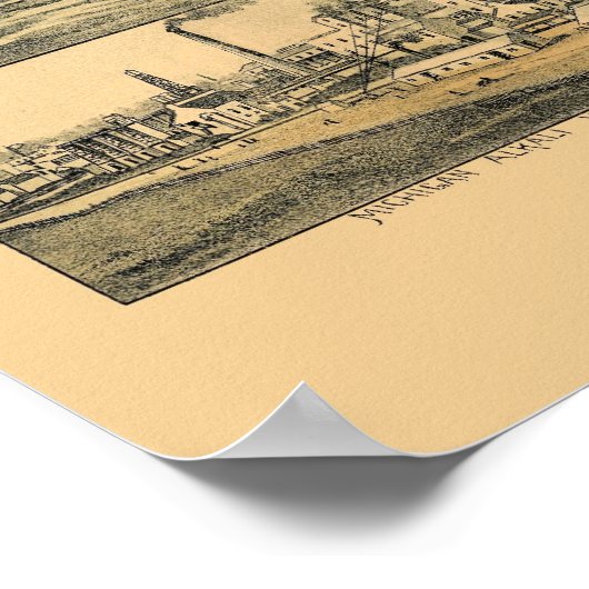 Wyandotte, MI Panoramic Map - 1896 ポスター (角)