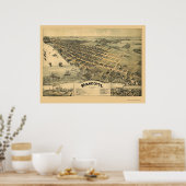 Wyandotte, MI Panoramic Map - 1896 ポスター (キッチン)