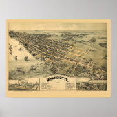Wyandotte, MI Panoramic Map - 1896 ポスター (正面)
