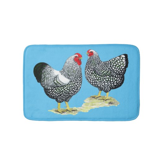 Wyandottesは組を銀ひもで締めました バスマット (正面)