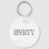Wyattのブロック文字による名前 キーホルダー (裏面)