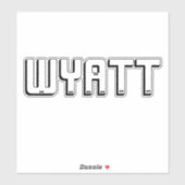 Wyattのブロック文字による名前 シール (シート)