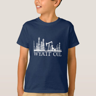 Wyattの油/白いロゴ Tシャツ