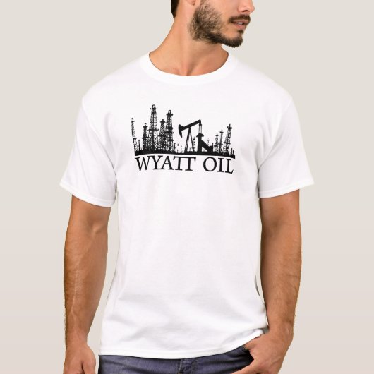 Wyattの油(黒いロゴ) Tシャツ (正面)