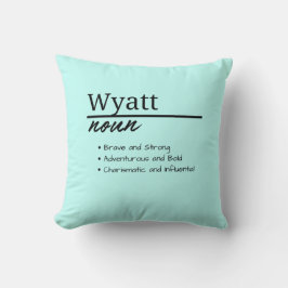 Wyatt、男のパーソナライズされた子の定義 クッション