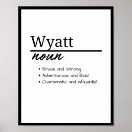 Wyatt、男のパーソナライズされた子の定義 ポスター