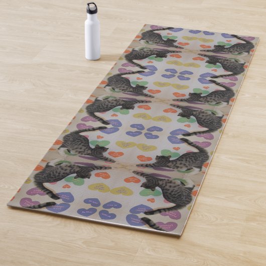 Wyatt The Cat's Down Dog Yoga Mat – 前面のみ ヨガマット (インサイチュ)