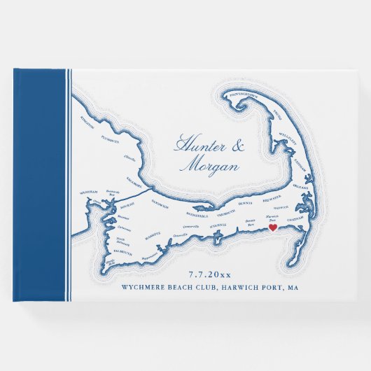 Wychmere Harwich Port Cape Cod目的地の結婚式 ゲストブック (正面)