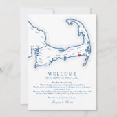 Wychmere Harwich Port MAの結婚ウェルカム旅程 サンキューカード (正面)