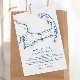 Wychmere Harwich Port MAの結婚ウェルカム旅程 サンキューカード