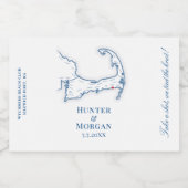 Wychmere Harwich Port MAの結婚ニップ リキュールボトルラベル (シングルラベル)