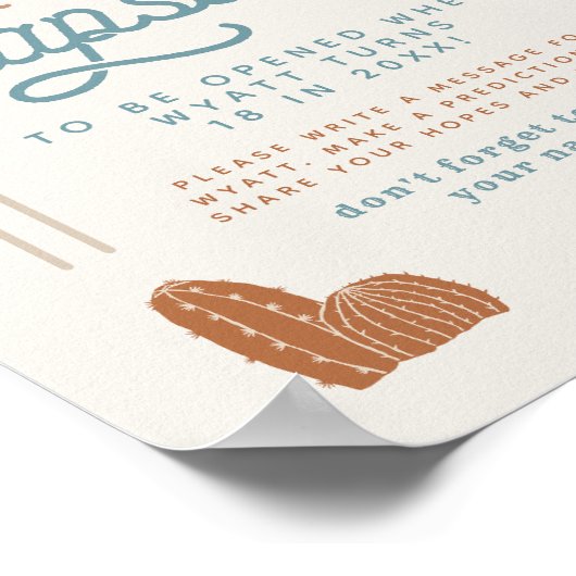 WYNONAバーンオレンジブルーカウボーイタイムカプセル ポスター (角)