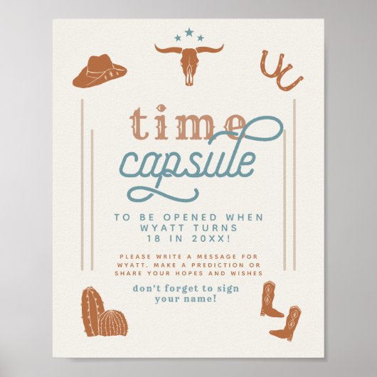 WYNONAバーンオレンジブルーカウボーイタイムカプセル ポスター (正面)