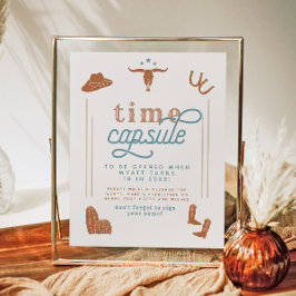 WYNONAバーンオレンジブルーカウボーイタイムカプセル ポスター