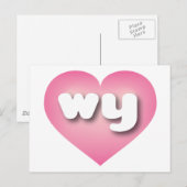Wyomingピンクのフェードハート – 私はwyが大好き ポストカード (正面/裏面)