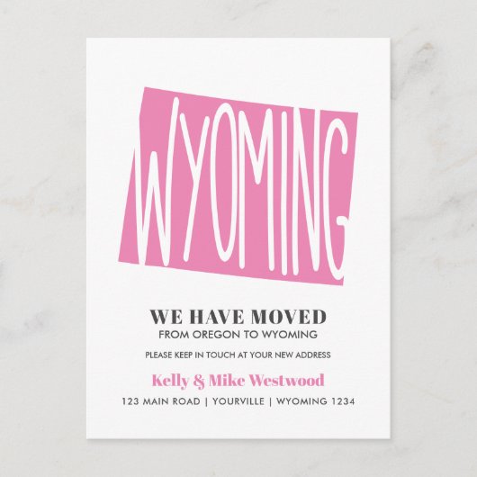 Wyoming新しいアドレスを移動しました新しいホームポストカード ポストカード (正面)