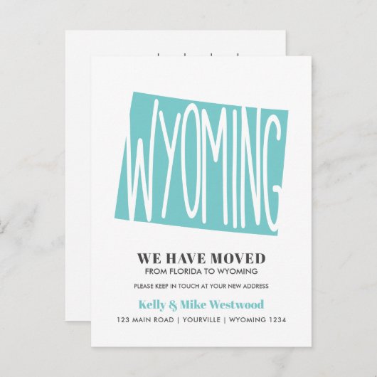 Wyoming新しいアドレスを移動しました新しいホームポストカード ポストカード (正面/裏面)