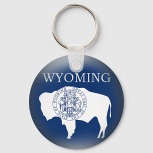 Wyoming状態フラグキーチェーン キーホルダー