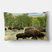 Wyoming Bison Nature Animal Photography アクセサリーポーチ (裏面)