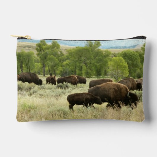 Wyoming Bison Nature Animal Photography アクセサリーポーチ (正面)