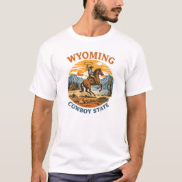 Wyoming Cowboy State Vintage Western Art Tシャツ