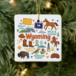 Wyoming Custom Family Trip Christmas セラミックオーナメント