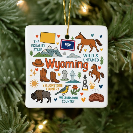 Wyoming Custom Family Trip Christmas セラミックオーナメント (ツリー)