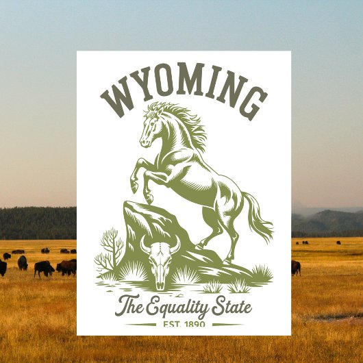 Wyoming Equality State Bucking Horse ポストカード