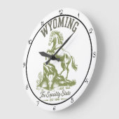 Wyoming Equality State Horse  ラージ壁時計 (傾斜)