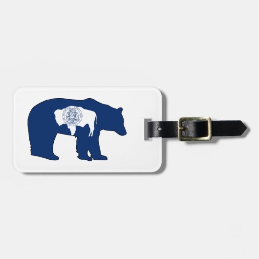 Wyoming Flag Bear ラゲッジタグ (正面横)