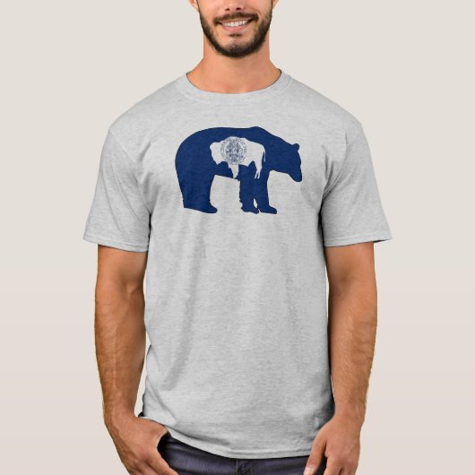 Wyoming Flag Bear Tシャツ (正面)
