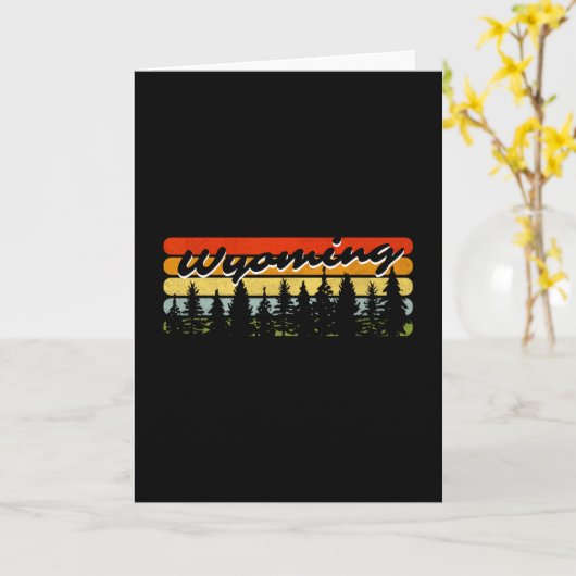 Wyoming Forest Sunset Trees Cabin Theme Souvenir  カード (黄色い花)
