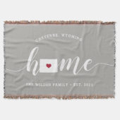 Wyoming Home State Personalized Rustic スローブランケット (正面)