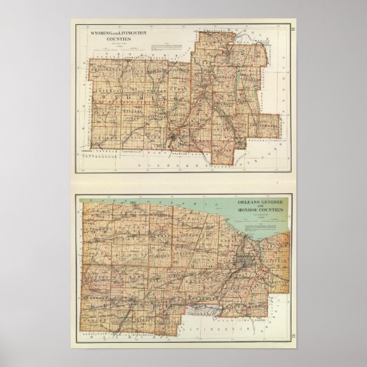Wyoming, Livingston, Orleans, Gensee ポスター (正面)
