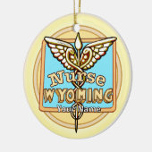 Wyoming Nurse Caduceus セラミックオーナメント (左)