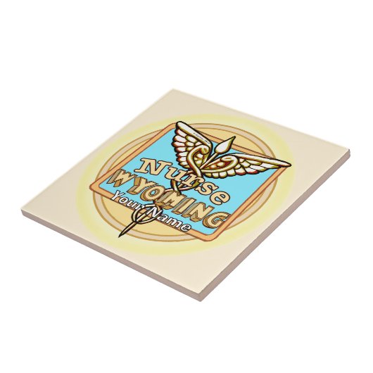 Wyoming Nurse Caduceus Tile タイル (側面)