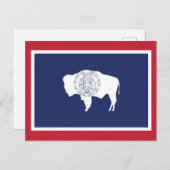 Wyoming State Flag Bison Red Border ポストカード (正面/裏面)