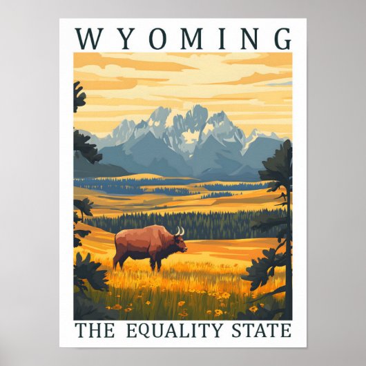 Wyoming the Equality State USA Travel Place ポスター (正面)