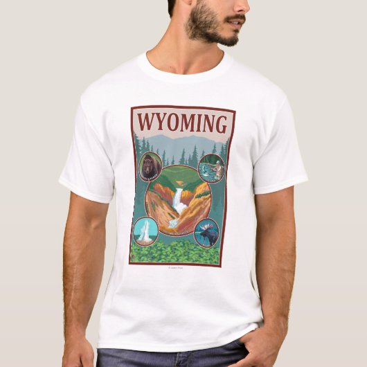 WyomingWyomingのコラージュ Tシャツ (正面)