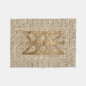 Wyrdのくもの巣運命-ヴィンテージの金ゴールドのマトリックス フリースブランケット (正面(横))