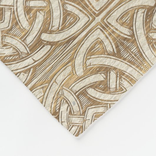 Wyrdのくもの巣運命-ヴィンテージの金ゴールドのマトリックス フリースブランケット (角)