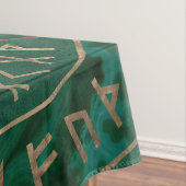 Wyrdのくもの巣-マラカイト、革および金ゴールド テーブルクロス (インサイチュ)